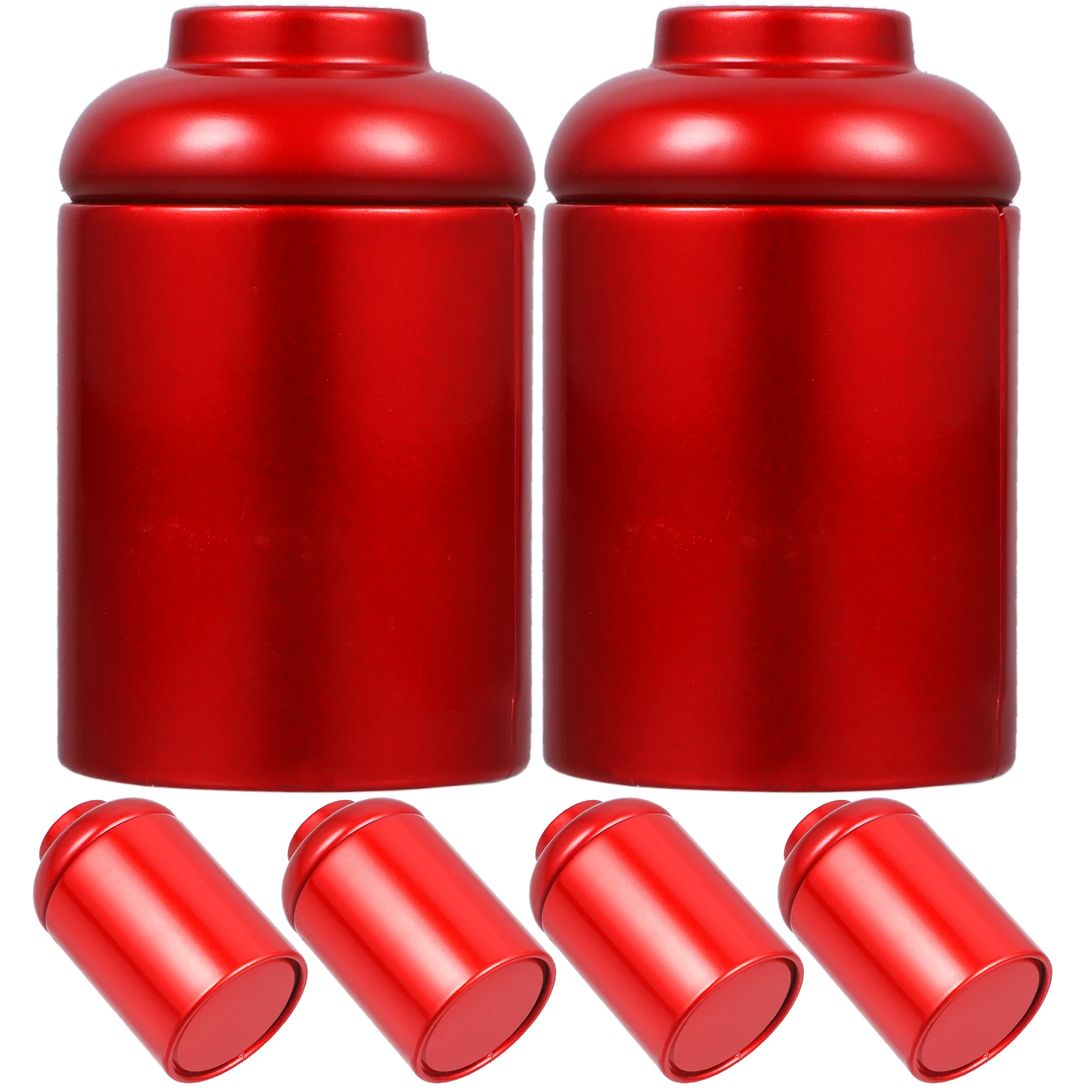 

6Pcs Tea Canister Tinplate Airtight Lid Small Storage Jar Coffee Candy Holder Metal Container Tinplate Tea Jar