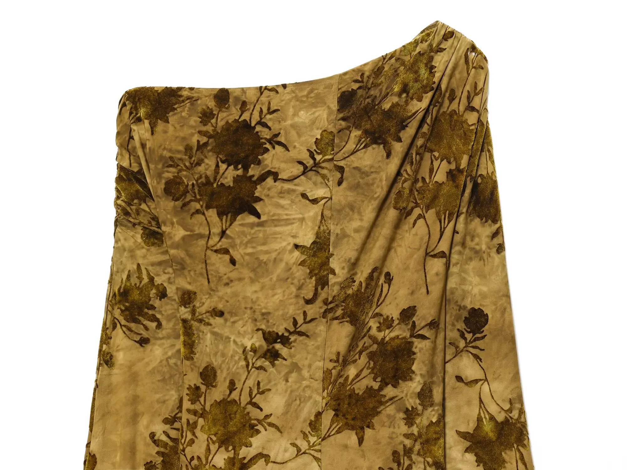 New Elegant French-Style Dress Fitted Long-Sleeve Floral Beach Resort Dress Luxurious-Feel Polyester Ankle-Length Dress