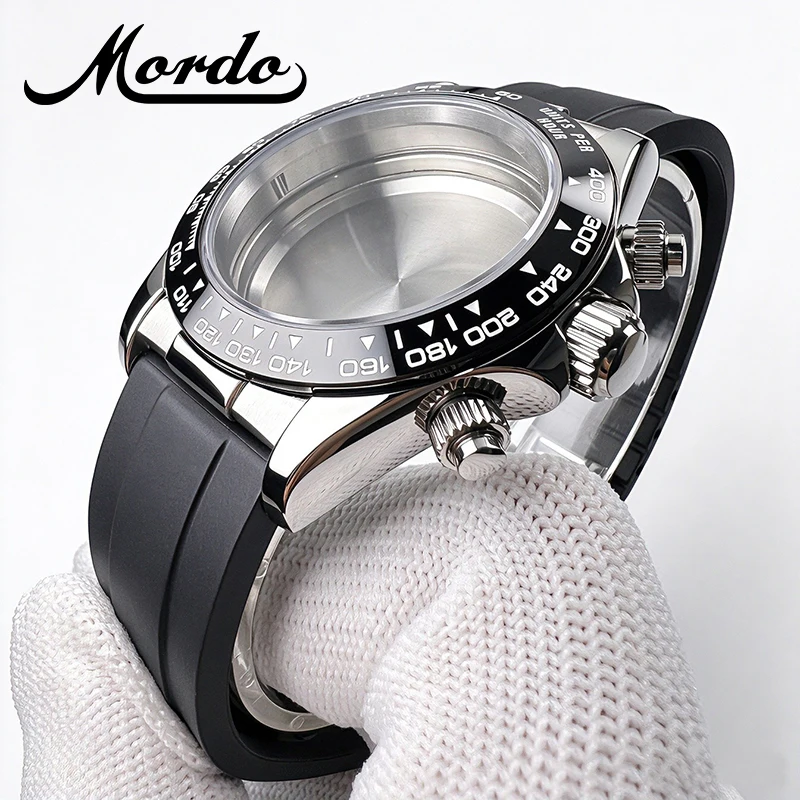 Daytona 40mm VK63 Sapphire Glass Watch Case Ceramic Bezel Men's Watch Accessories Suitable for VK63 VK63A VK64 Quartz Movement
