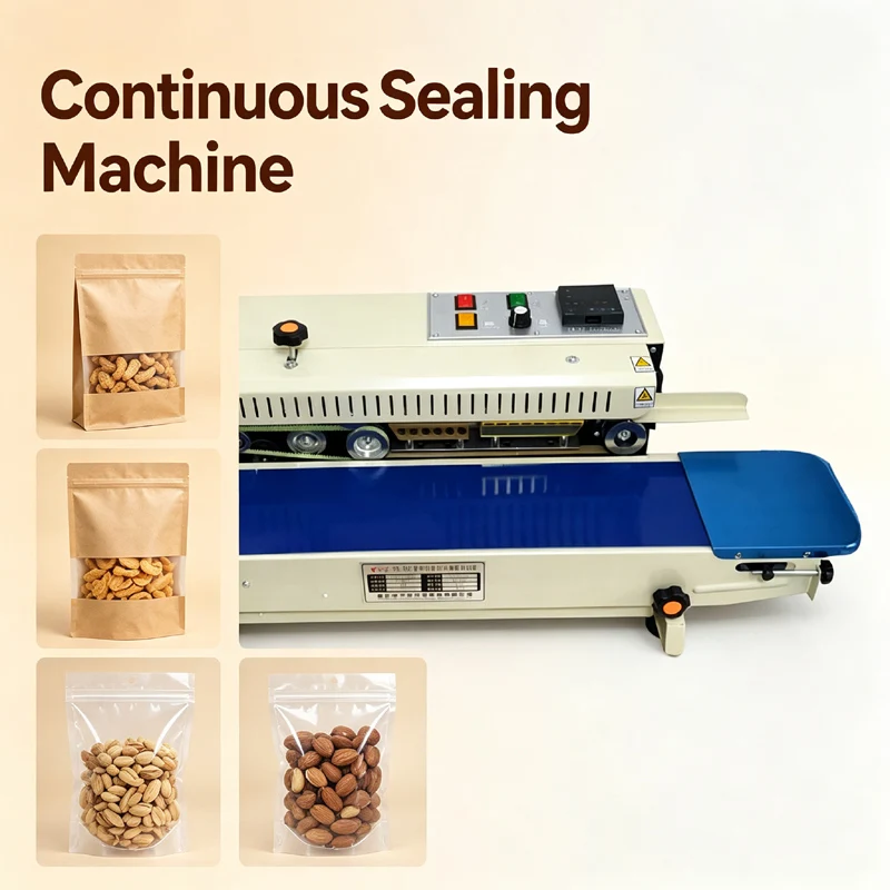 Commercial Automatic Continuous Seaer For Plastic Film Rice Bag Laundry Liquid Soap Packaging Bag Aluminum Foil Bag Sealing Mach