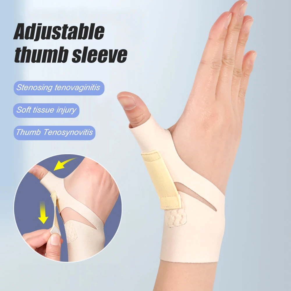 1PC Thumb Wrist Brace Compression Sleeve Stabilizer for Workout Sports -  Soft Elastic Spica Splint Left Right Hand Men Women