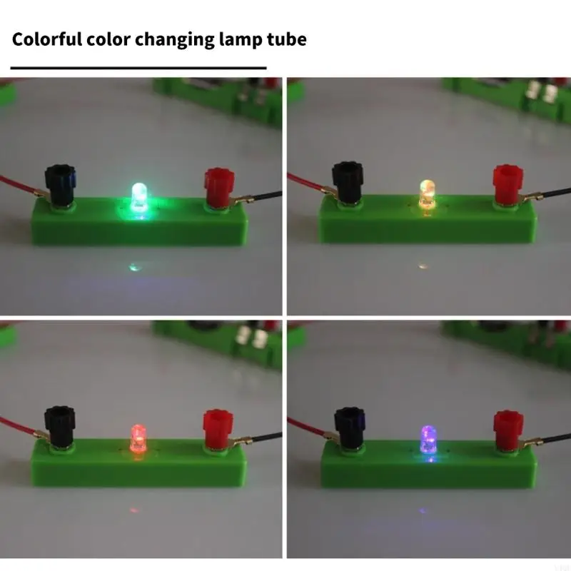 Perangkat Eksperimen Listrik Fisika Y4QF dengan Lampu LED Hands Hands On LED Light Eksperimen Props LED Light Emitting Dioda