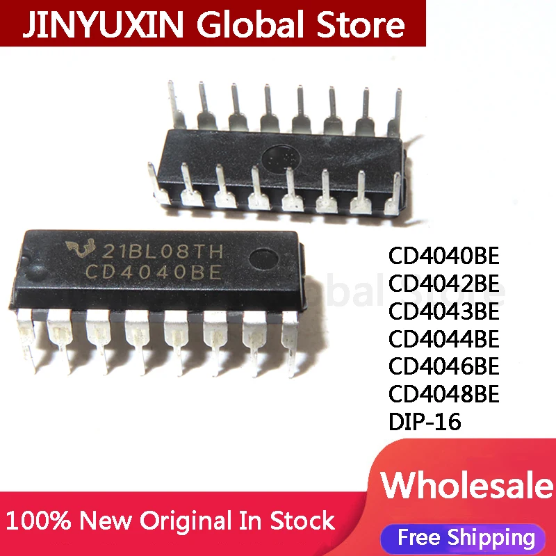 10Pcs CD4040BE CD4042BE CD4043BE CD4044BE CD4046BE CD4048BE DIP-16 IC Chip In Stock Wholesale