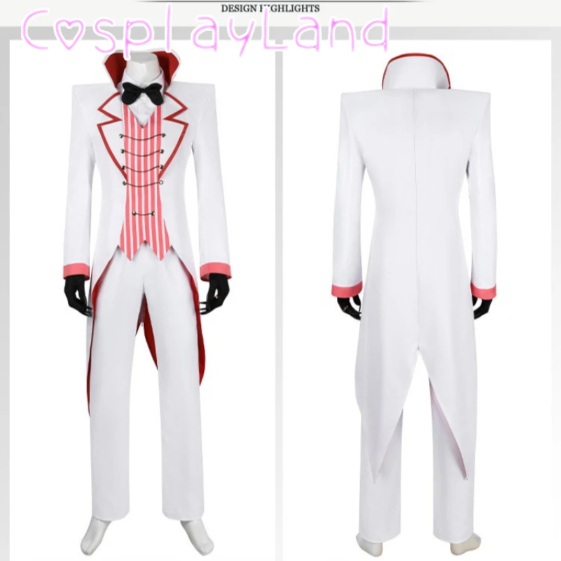

Lucifer Cosplay Costume Fantasia Anime Hotel Lucifer White Uniform Suit with Hat Gloves for Halloween Carnival Comic Con Outfits
