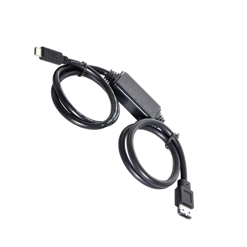 USB Type C To ESATA Converters Cable With 5V Power Supply For External HDD SSDs ODD Drive Fast Speed 5Gbps Data Transfer