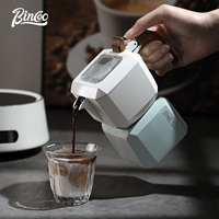 Bincoo Professional Dual Valve Moka Pot, Square Cube Coffee Maker, Aluminum Portable for Home & Camping