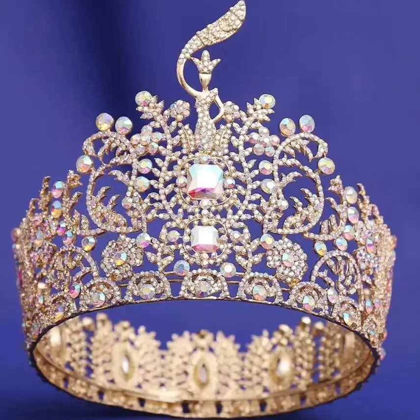 Vintage Baroque Full Crystal Tiara Crown Women Girls Luxury Elegant Queen Princess Tiara Wedding Party Hair Accessories