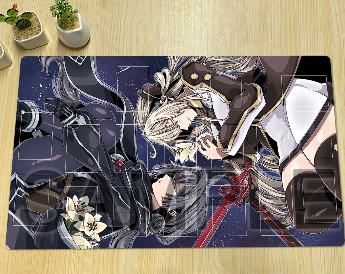 YuGiOh Sky Striker Ace - Raye Playmat TCG CCG Mat Sky Striker Ace - Roze Board Game Pad Trading Card Game Mat Mousepad Free Bag