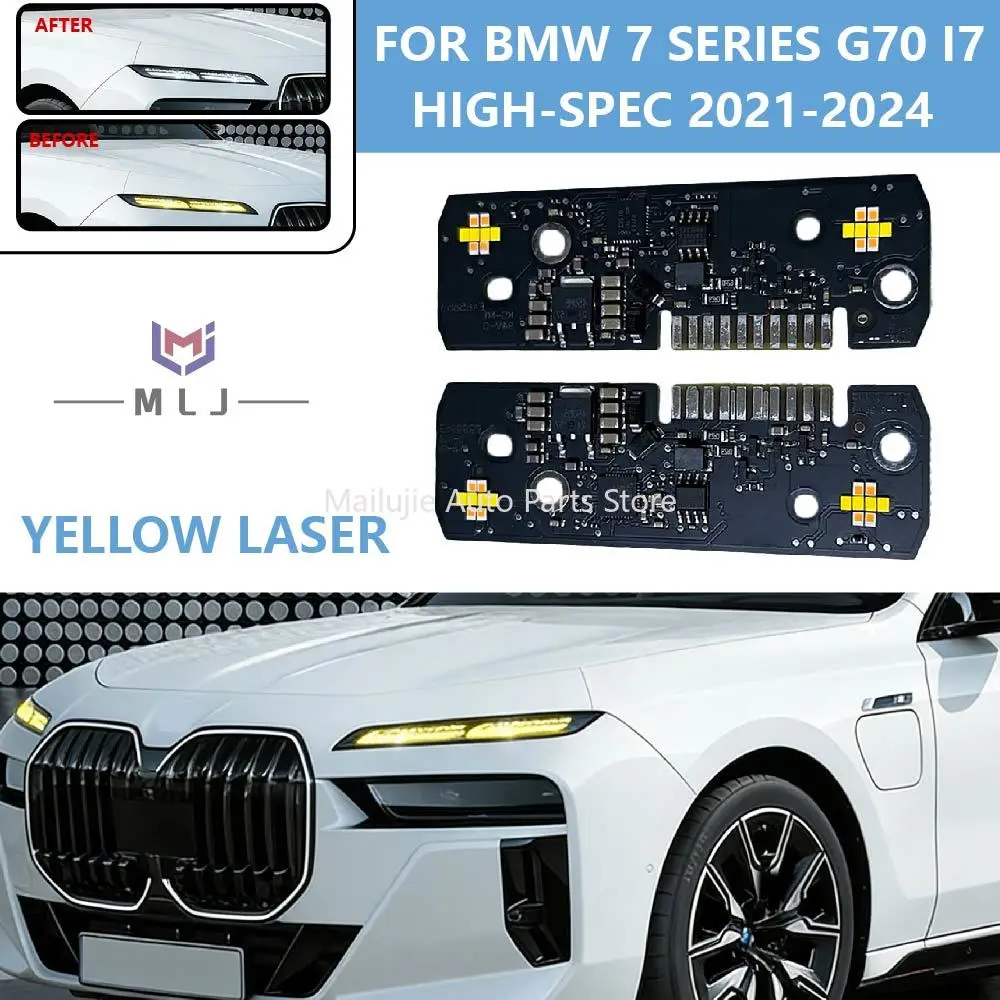 

For BMW 7 series G70 I7 2021-2024 Yellow Daytime Running Light DRL Chips Angel Eyes Laser DRL LED Board 63115A5F627 63115A5F628