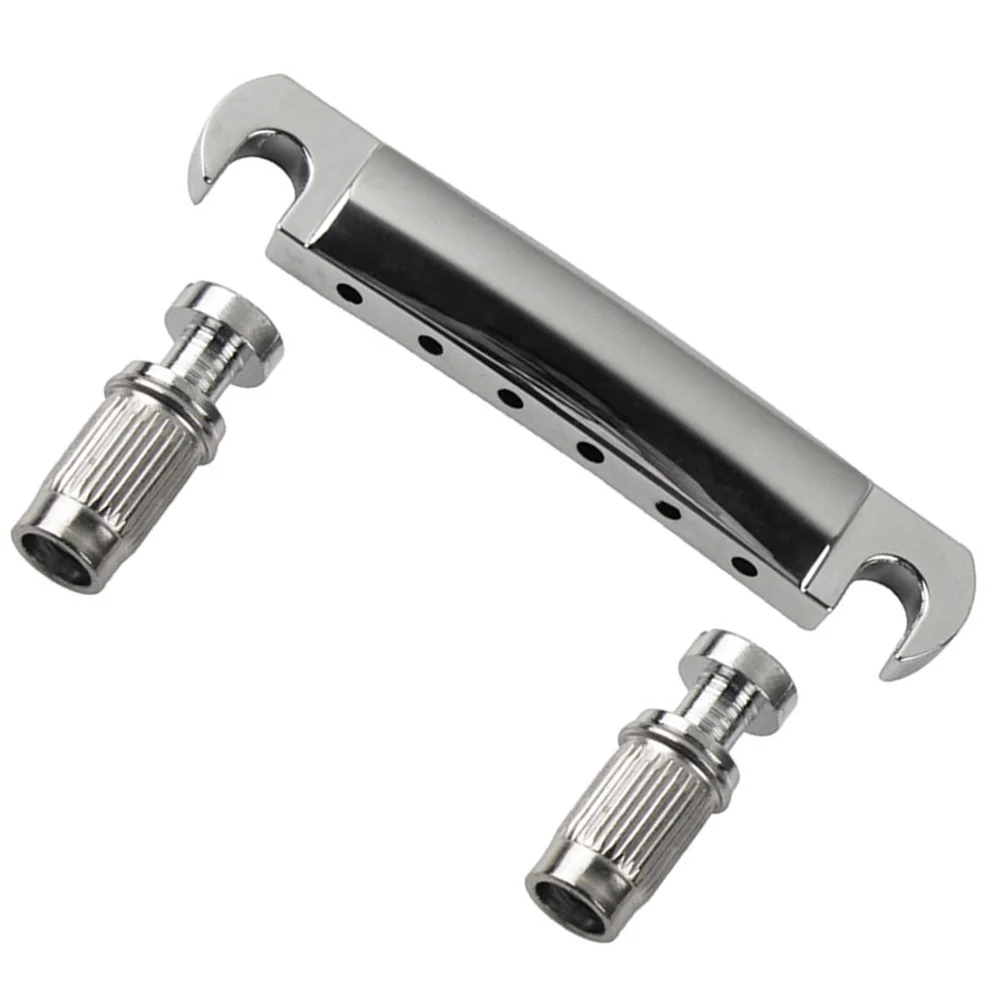 

1Set Zinc Alloy Electric Guitar Bridge Tailpiece Silver Guitar Fit Solid Body Easy to Wipe Bridge Tailpiece