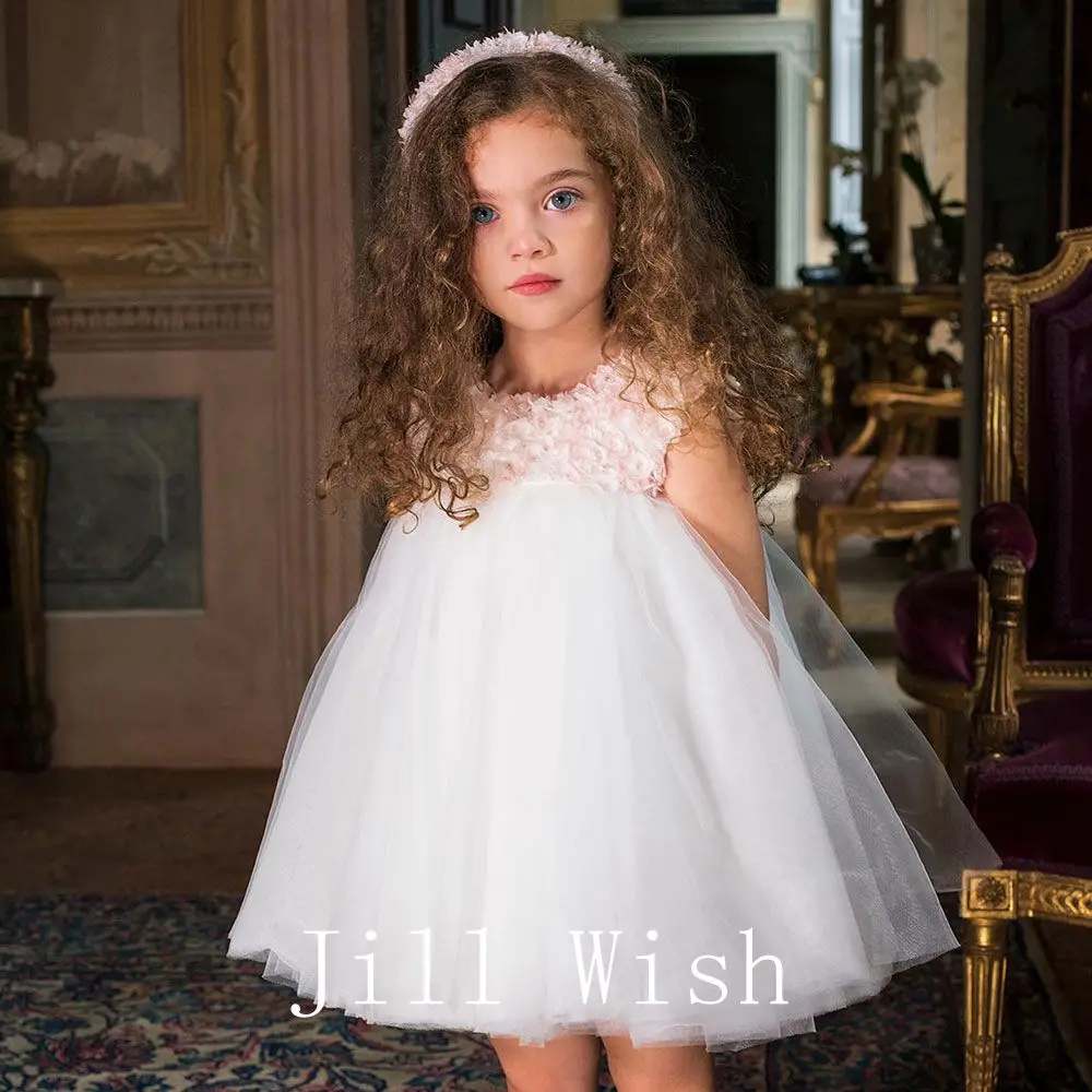 Jill Wish-Robe de Luxe pour Fille, Tenue de Princesse, à Fleurs Blanches, pour ixd'Anniversaire, de Mariage, de Bal, Communion, 2024, J192