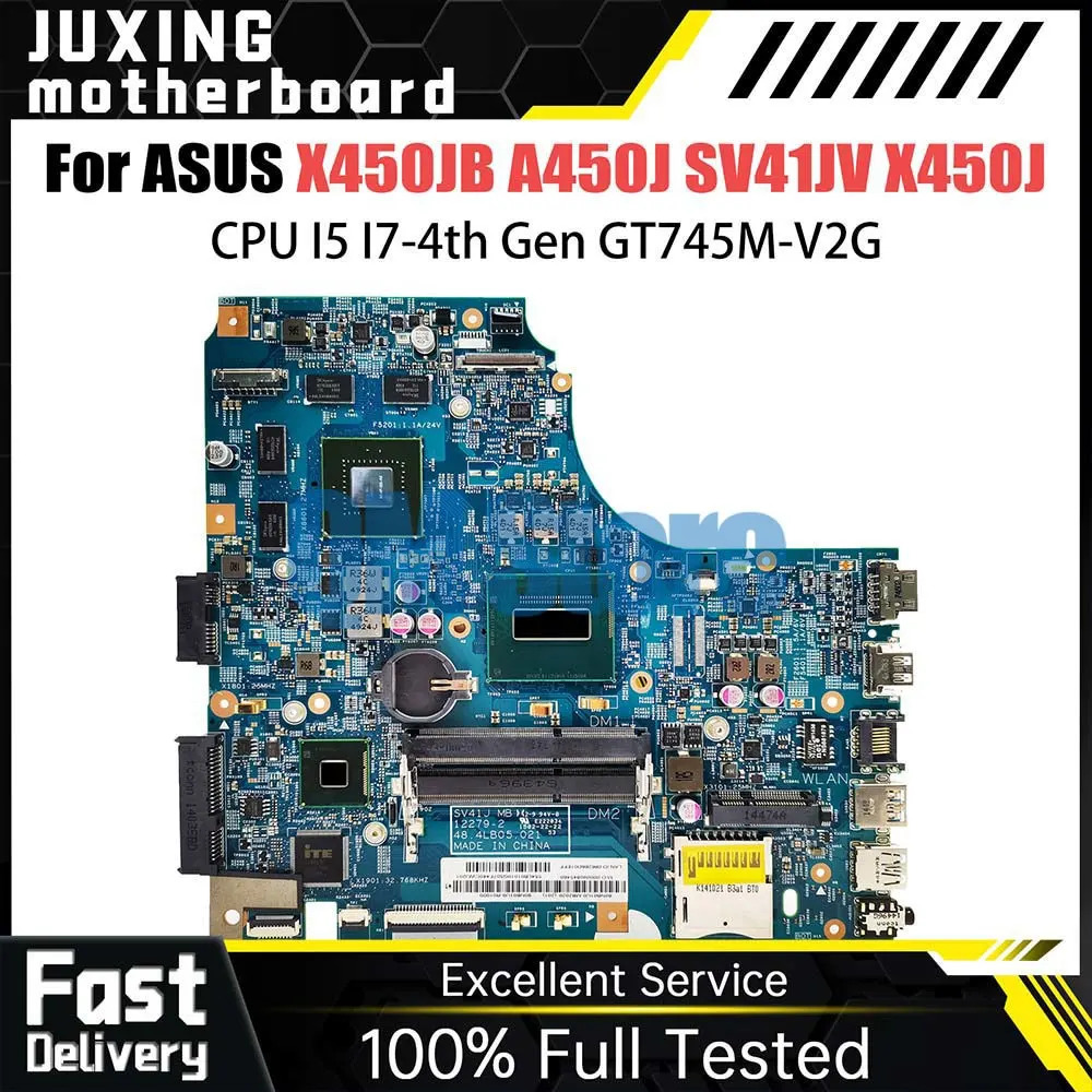 

X450J Laptop Motherboard For ASUS X450JB X450JF X450JN A450J SV41JV Mainboard I5 I7-4th GT840M LVDS-EDP V2G