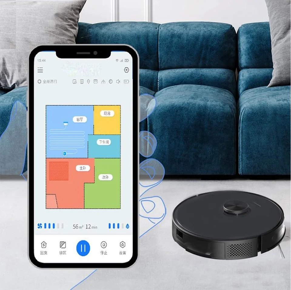 Robotic Vacuum Cleaner with Self-emptying Dustbin Lidar Navigation Robotic Vacuums Multi-floor Mapping 4000PA Strong Suction OEM