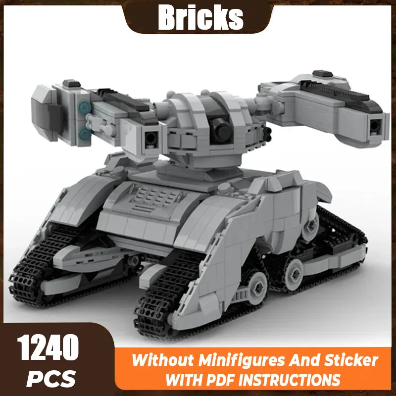 Moc Building Bricks Military Model Mech Tank Hunter Killer X2 Technology Modular Blocks Gifts Christmas Toys DIY Sets Assembly