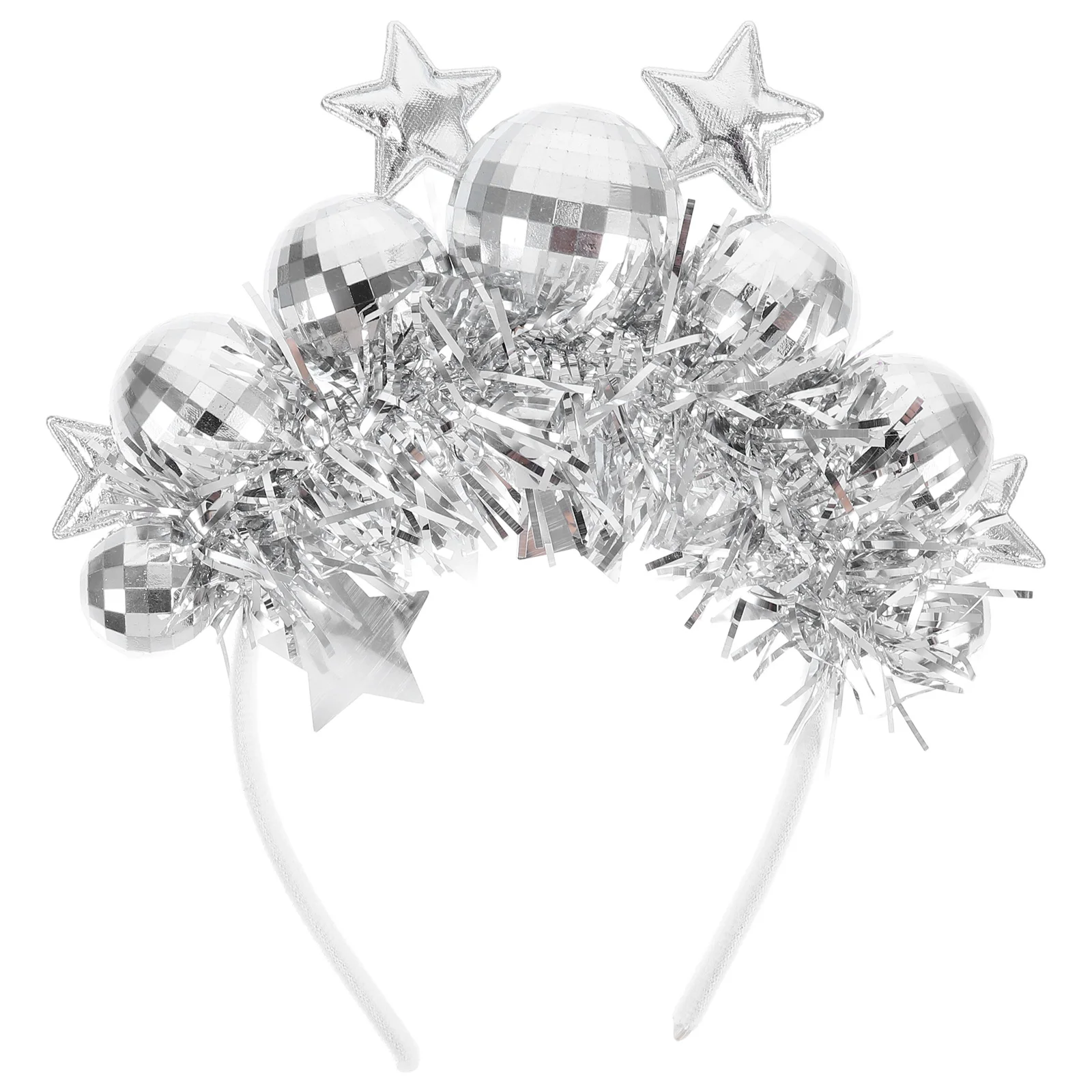 

Disco Headband Girls Hair Accessories Ball Headbands Birthday Decorations Party Favors Headpiece Cloth Decor Silver Costume