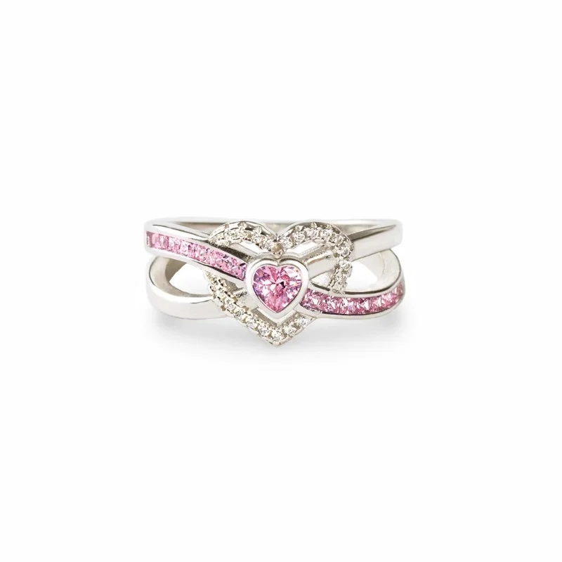 

2024 s925 sterling silver pink infinite lucky zircon ring women birthday gift girlfriend wedding gifts for guests party favors