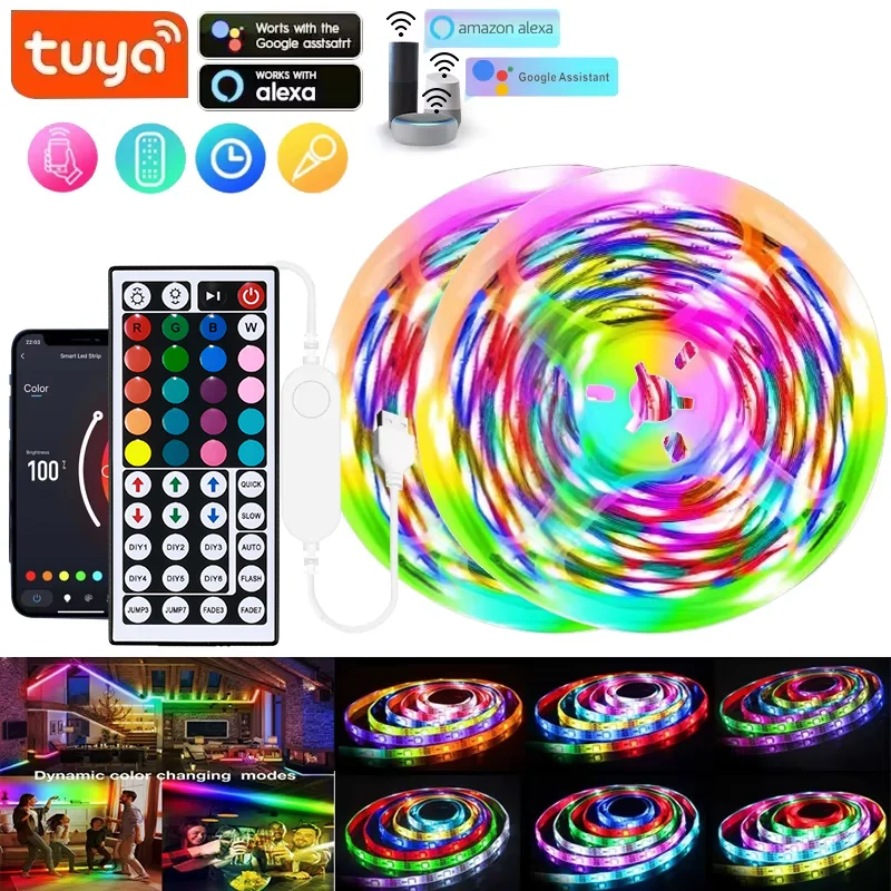 

USB RGB Led Strip Lights 5m 10m 20m Led Room Light with APP Control Flexible Ribbon Luces Led Tape for Home Room Decoration