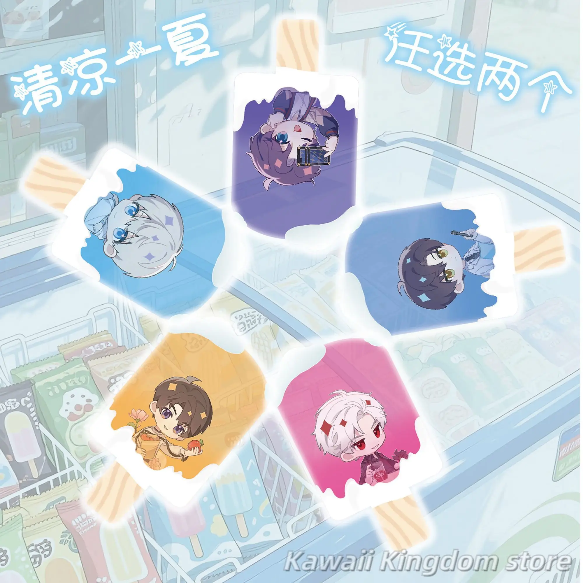 Love and Deepspace Rafayel Zayne Xavier Sylus Caleb Anime Cosplay q-version Acrylic popsicle Mascot Student Accessory Fans Gift