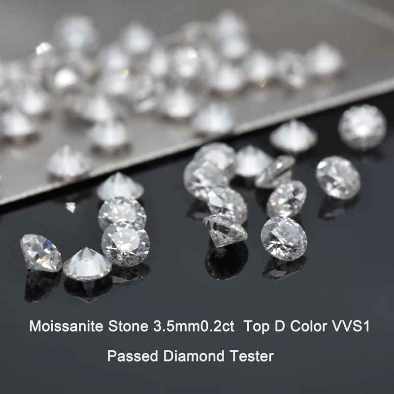 

Moissanite Stone Round Cut Wholesale Prices 3.5mm0.2ct Top D Color VVS1 Charms Gemstone Advanced Jewelry Making Materials