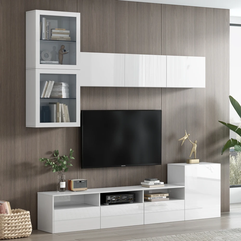 

Wood Tv Stand Supports Entertainment Center Pedestal Media Console Full Modern Dining Cabinet Complete Living Room Mesa De Unit