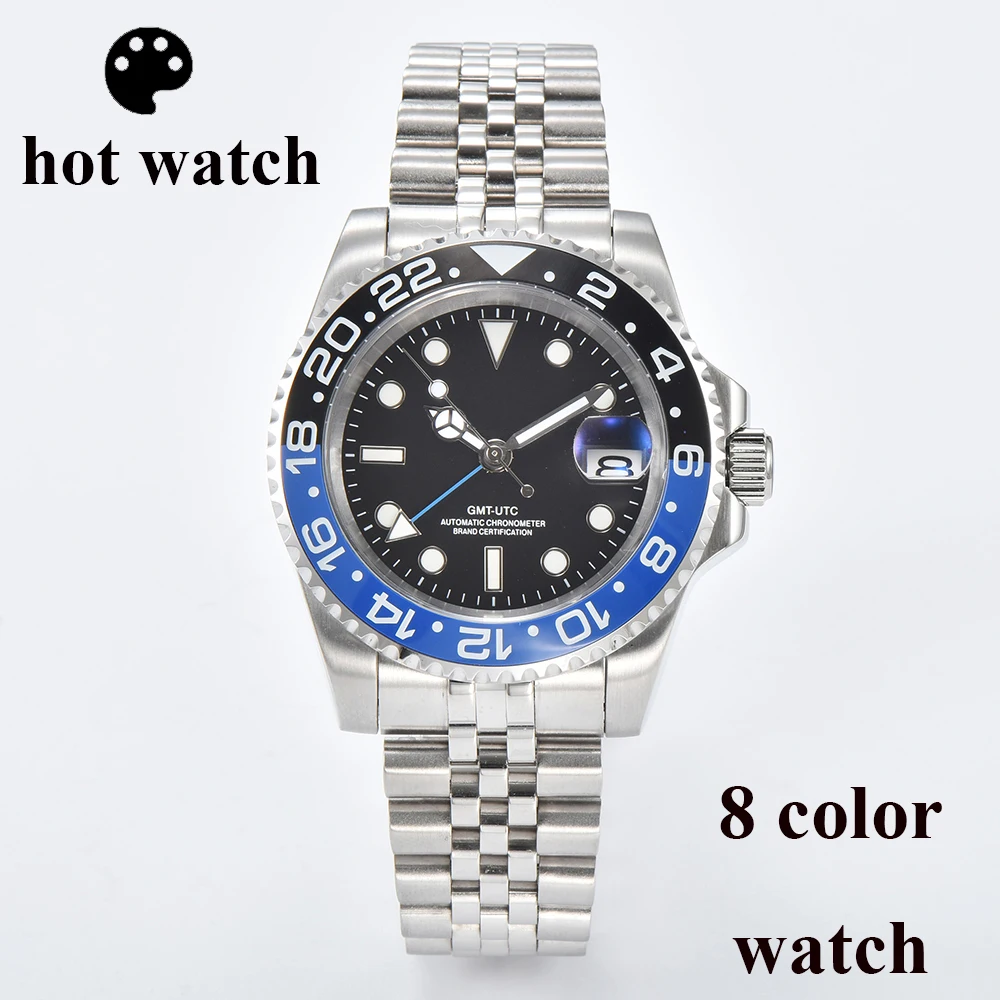 NH34 Men\'s Watch Automatic Movement Watch For Men Mechanical Watches Sapphire Glass Stainless Steel Case Custom Logo Man Watch