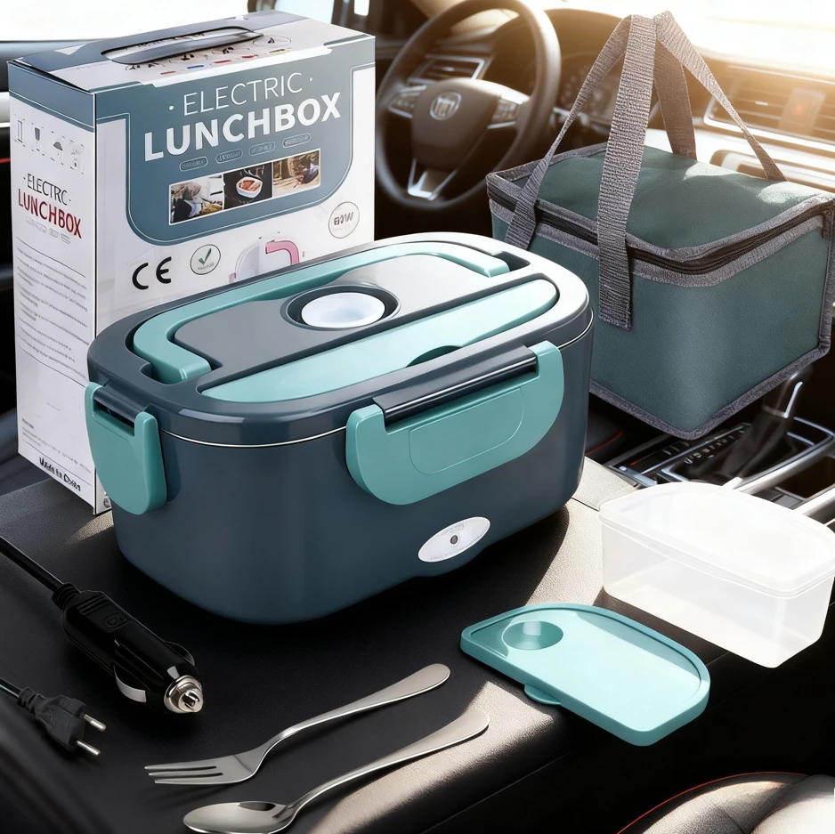 1.5L Office Electric Lunch Box Food Warmer Portable Food Heater for Home or Car Leak Proof Lunch Heating Microwave for Truckers
