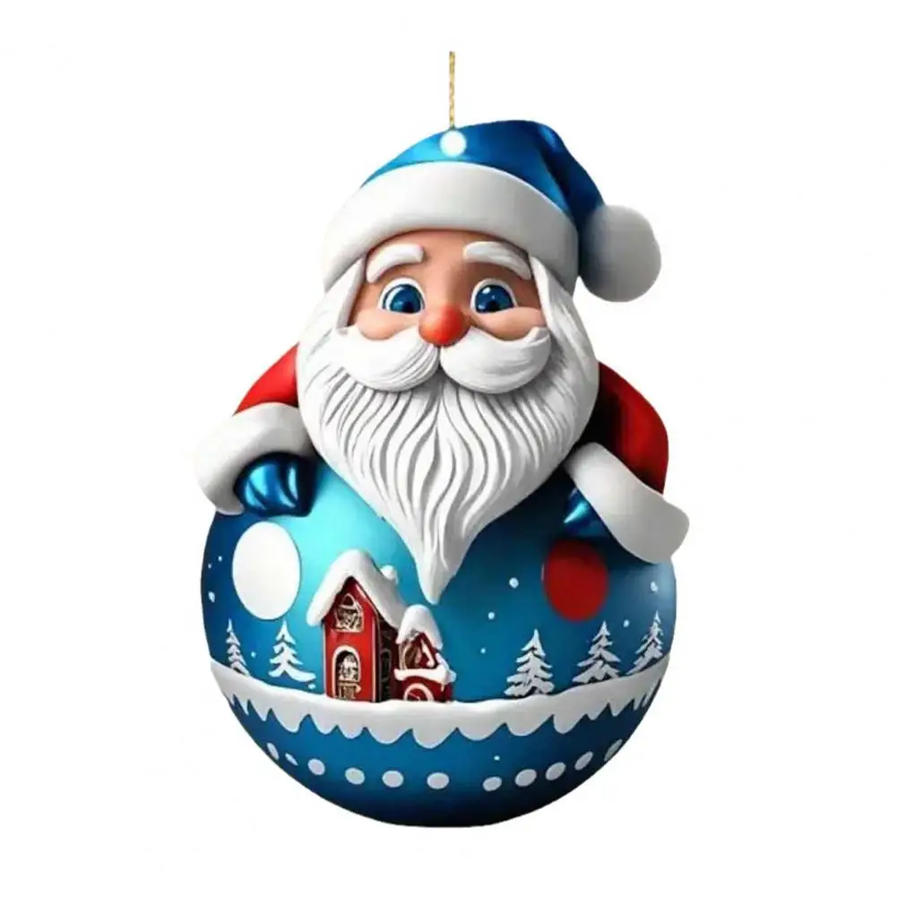 Home Decoration Ornament Cartoon Santa Claus Hanging Ornament for Christmas Tree Decoration Acrylic Pendant for Mantel Car