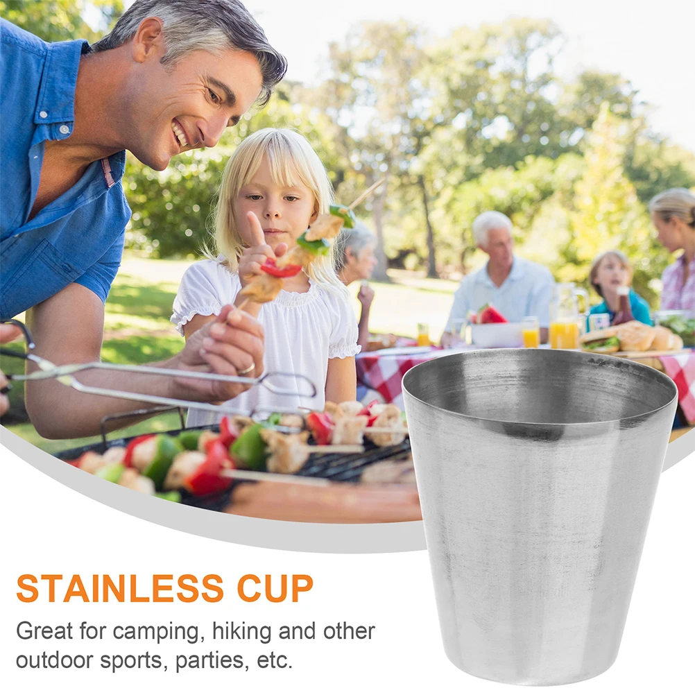 

3 Sets Outdoor Wine Glass Camping Glasses Portable Drinking Steel Cup Water Accessories Stainless Cups Metal Mug