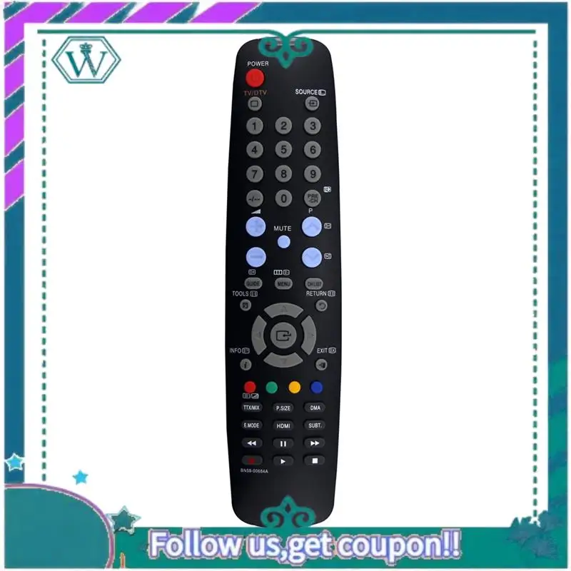 

Upgraded Remote Control Forsamsung TV LE26A456C2C LE32A457C1D LE32A466C2M LE26A456C2D LE26A457C1C LE26A457C1D Replace BN59-00684