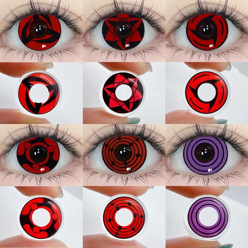 JeweLens 2 unids/par de contactos lentes de contacto de Color rojo anual Cosplay lentes de ojos de Halloween