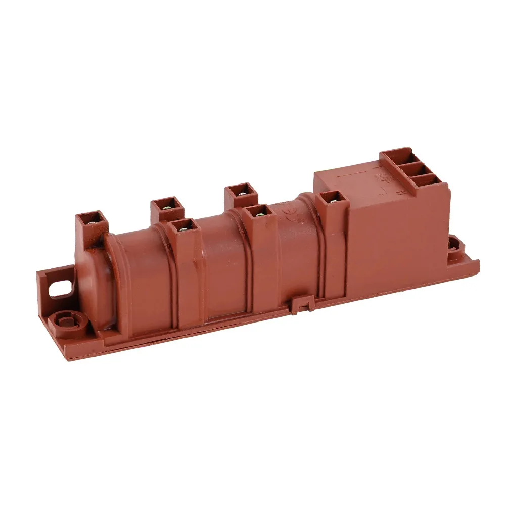 220-240V For Pulse Igniter 6 Terminals Brown Plastic High Voltage Spark Generator For Gas Stoves Furnace Cooking Appliance Acces