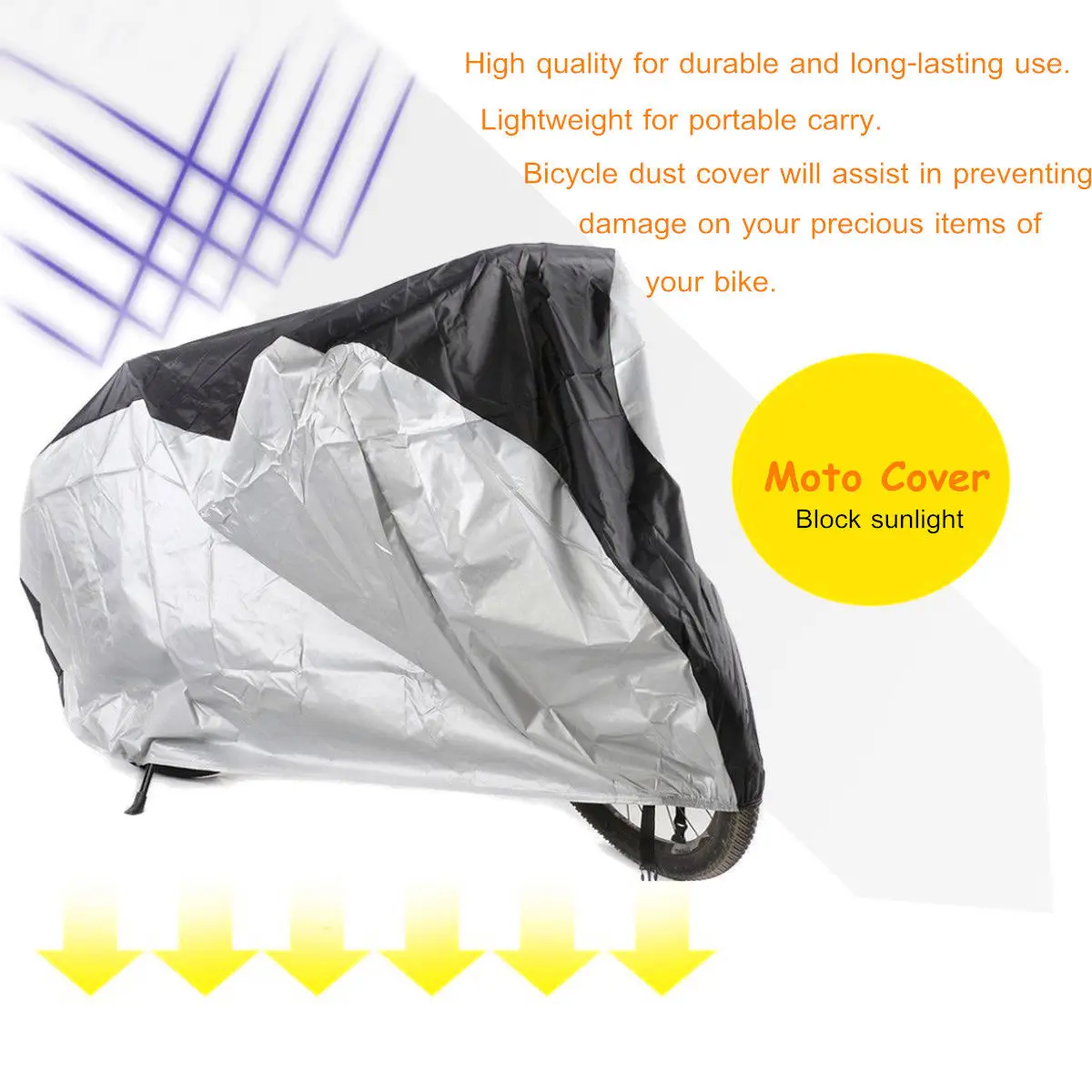 

Waterproof Bike Black Center Silver Periphery Lockhole Dustproof Outdoor Proof Windproof Stable