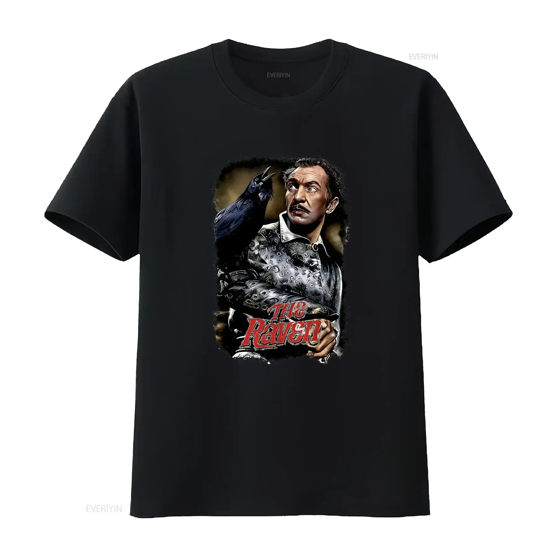 The Raven 1963 Movie Poster Inspired T Shirt Retro 80s vintage Washed homme graphic streetwear Top For Everyday Wear Soft