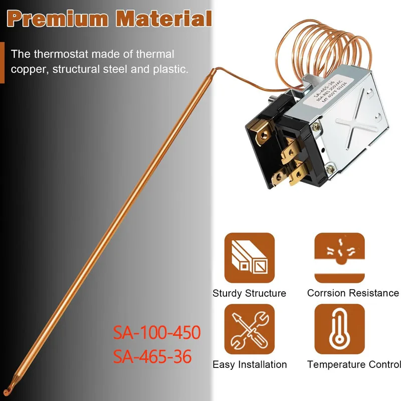 SA-465-36 Electric Griddle Thermostat Control for Star 2T-Z5958 STAR MFG 2T-Z5958 STAR MFG Z5958 AllPoints 46-1368,Temp 100-450F