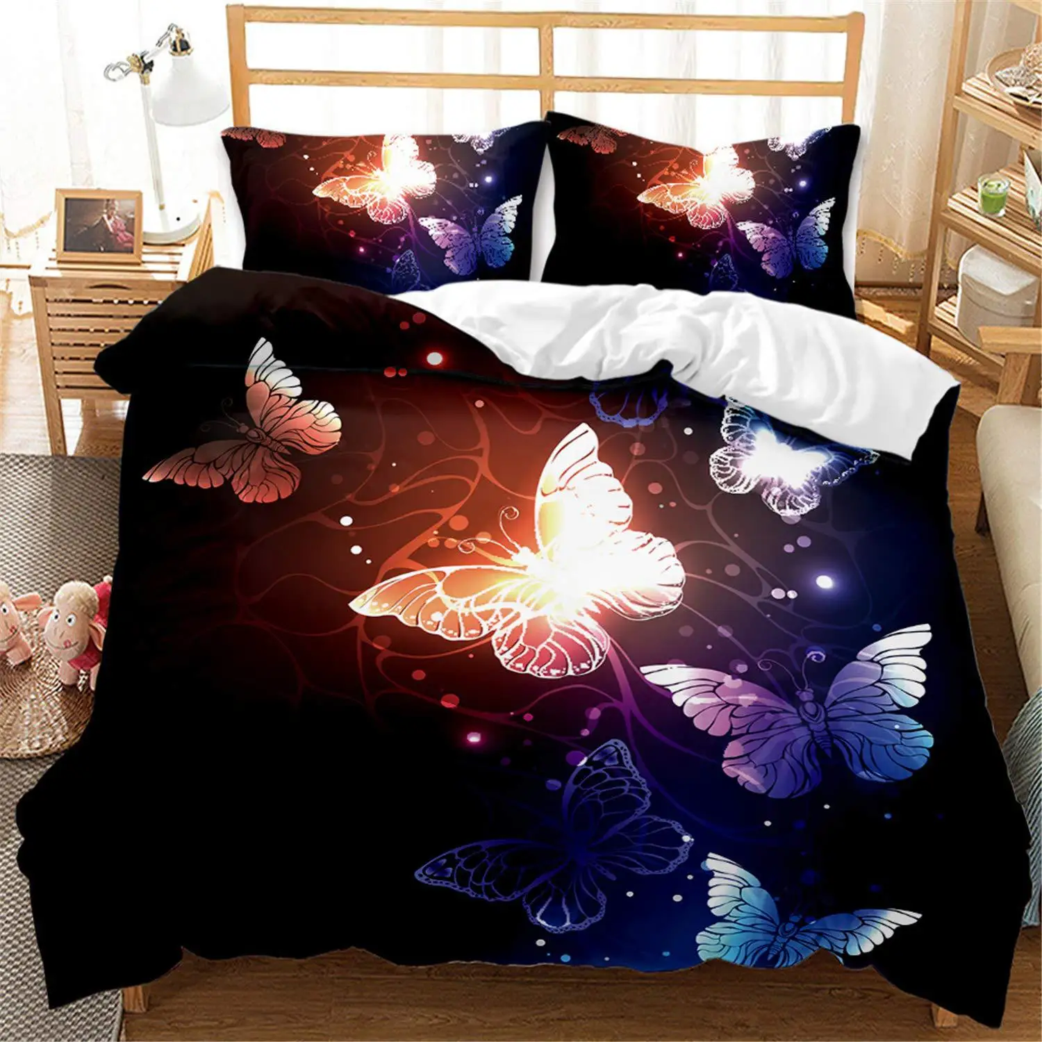 2/3pcs bedding set Digital Print Comfortable Duvet Cover for Home Bedroom Decoration, 1 Duvet Cover and 2pillowcase with Zippers
