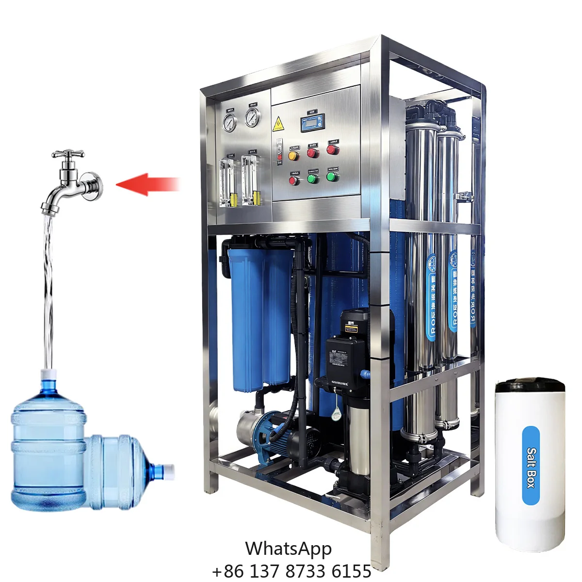 Commercial & Industrial RO Water Treatment Equipment With Resin Softening System, 250L/H & 500L/H Flow Rate