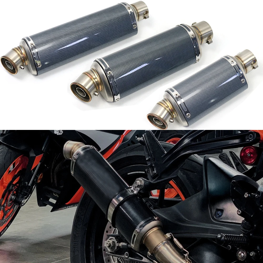 Universal 51mm Motorrad Auspuff Escape 310 370 440mm Rohr 100cc-1000cc ATV GP Roller Für fz6 pcx 125 Edelstahl