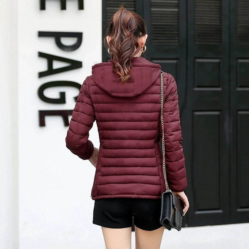 Winter Women's Jacket Warm Hooded Fashion Fill Down Cotton Coat Spring and Autumn Slim Fit Zipper Coat Women's Clothes 2023