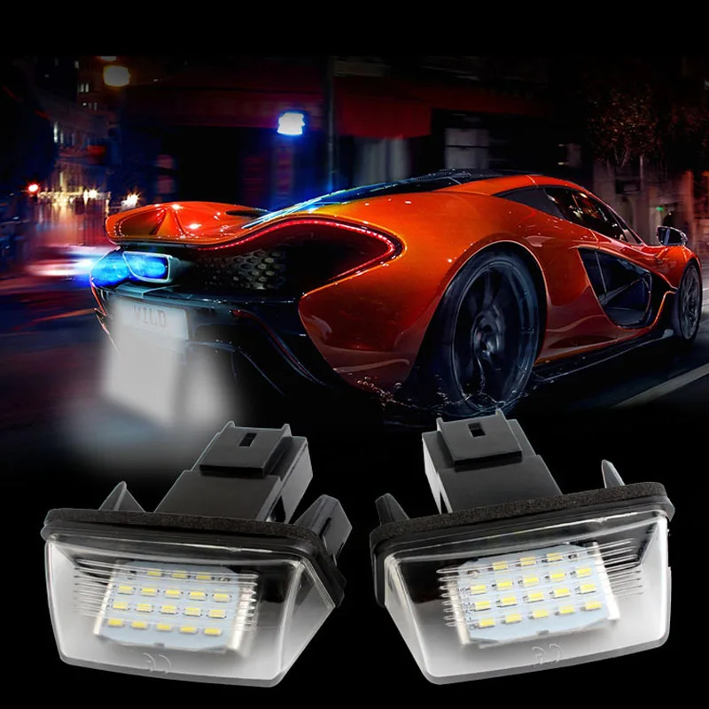 1 Pair 12V 18 LED SMD Car License Plate Light 12V 6500K Lamp For Peugeot 206 207 307 308 406 407 For Citroen C3 C4 C5 C6