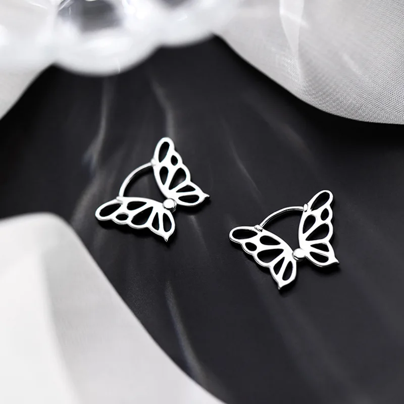 1 Pair Sterling Silver Butterfly Earrings For Women New Trendy Female Earring Party Jewelry Valentine's day Gift