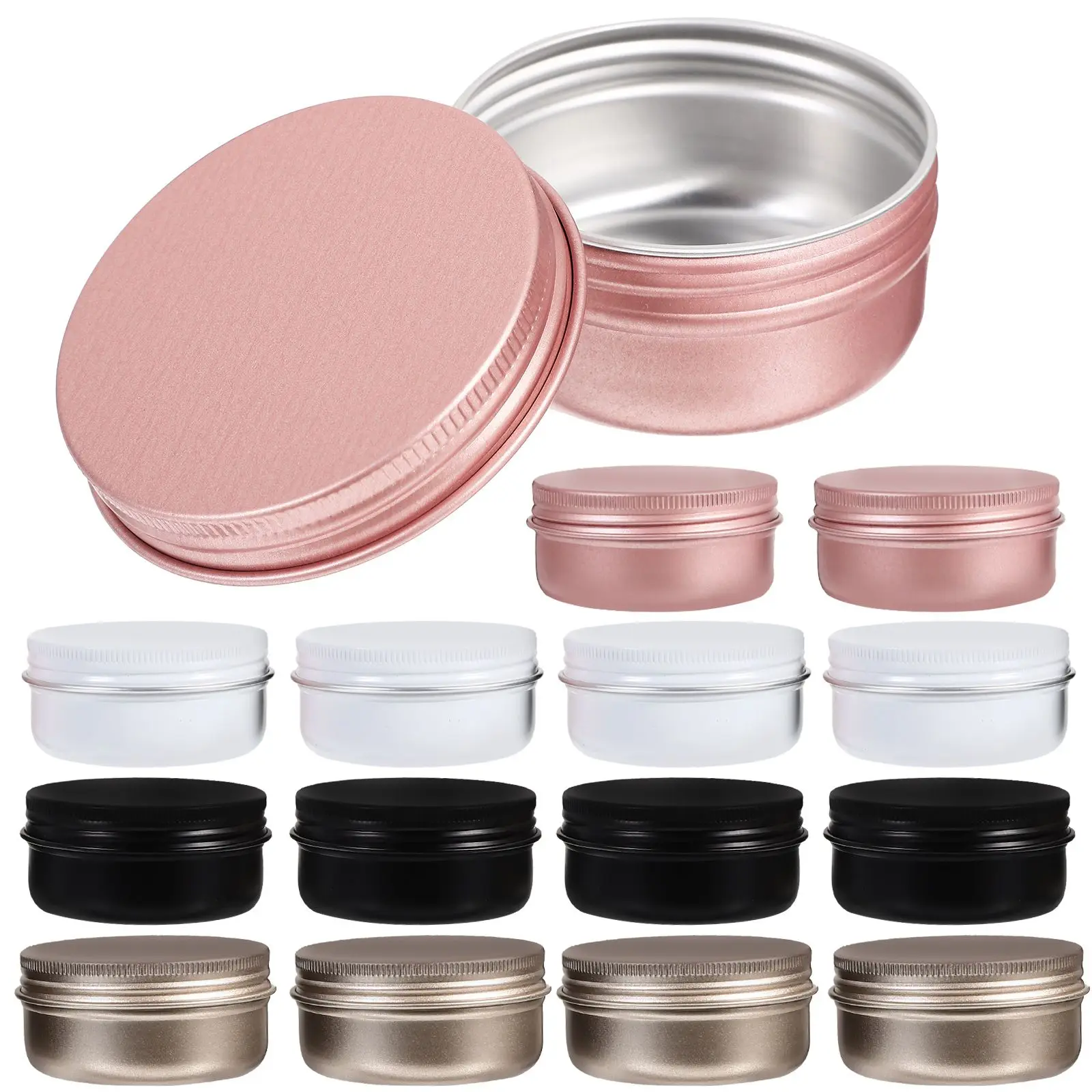 

20pcs 50ml Aluminum Can Round Tin Container Storage DIY H made C Cosmetic Wax Empty Cases Metal Boxes Dry Spices Travel