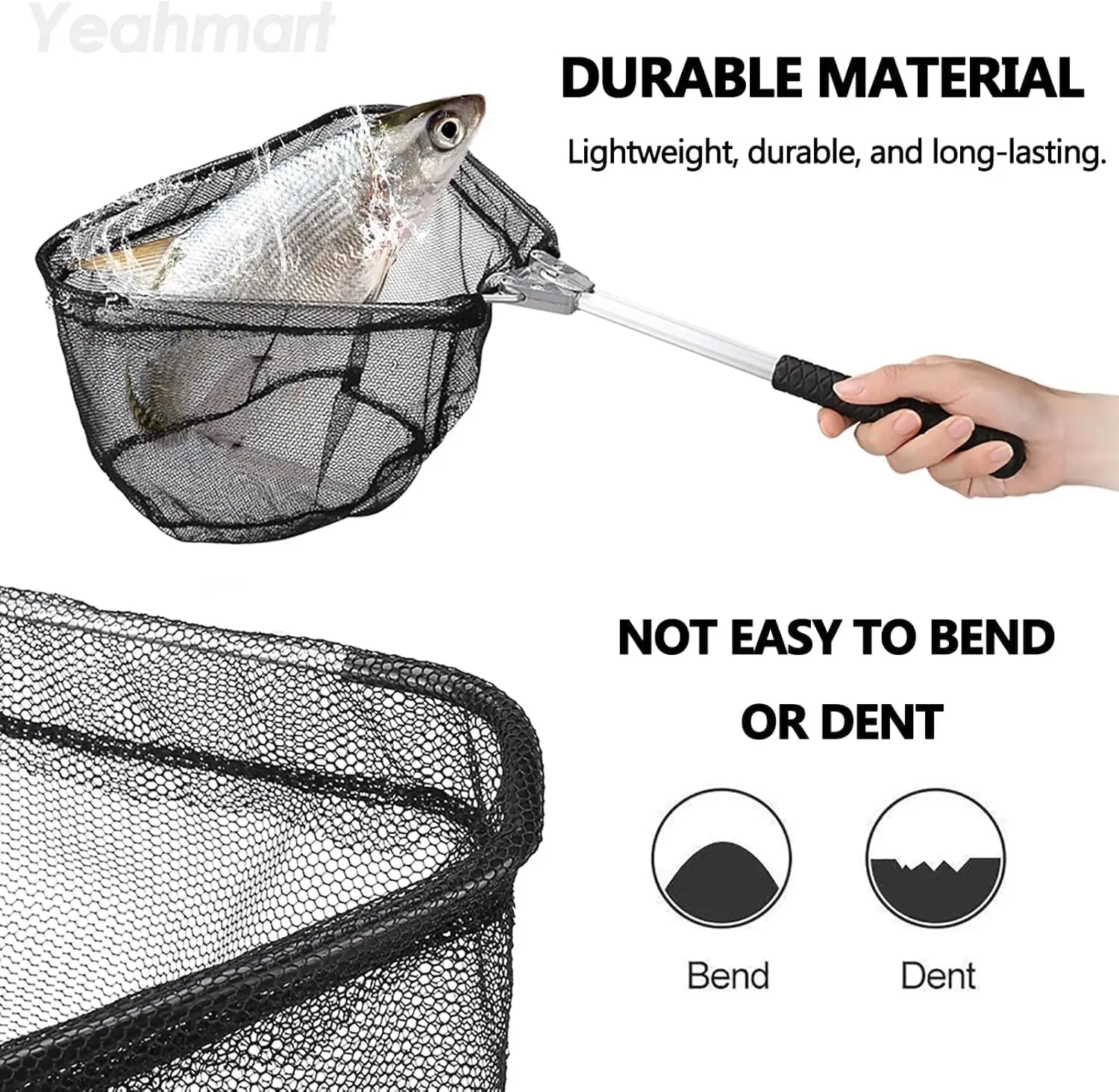 Fishing Landing Net Fishing Net Fish Catching or Releasing Net for Fly Fishing Kayak Boating Trout Fishing Tools