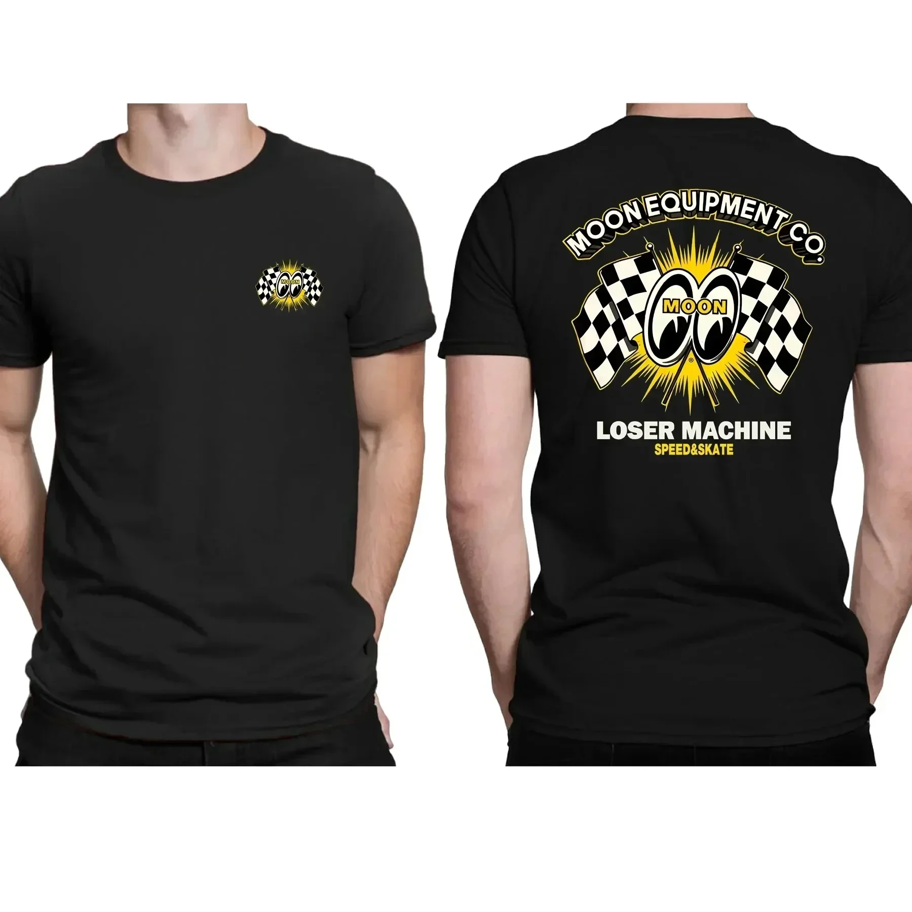 3D Printed Men's Black T-Shirt Mooneyes Graphic Outdoor Sports Short Sleeve Tees Fashion Cool Street Speed Equipment Casual Tops