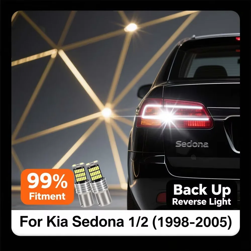 

2 шт. светодиодный резервный фонарь Canbus 20000LM 1156 P21W BA15S для Kia Sedona 1/2 1998 1999 2000 2001 2002 2003 2004 2005