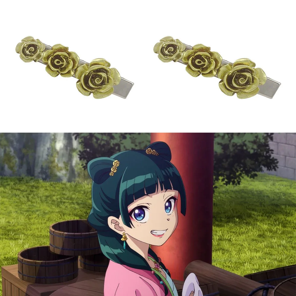 Anime Fresh Rose Hair Clip, Os Diários de Explosão, Maomao Cosplay Headwear, Flor Bonito, Jóias Acessórios Presente