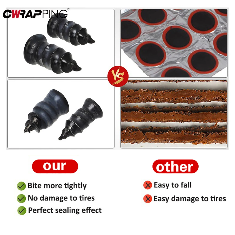 Tire Repair Tool Nails with Screw Repair Tool Wholesale Motorcycle Vacuum Tyre Repair Tools Tire Puncture Kit Car Accessories