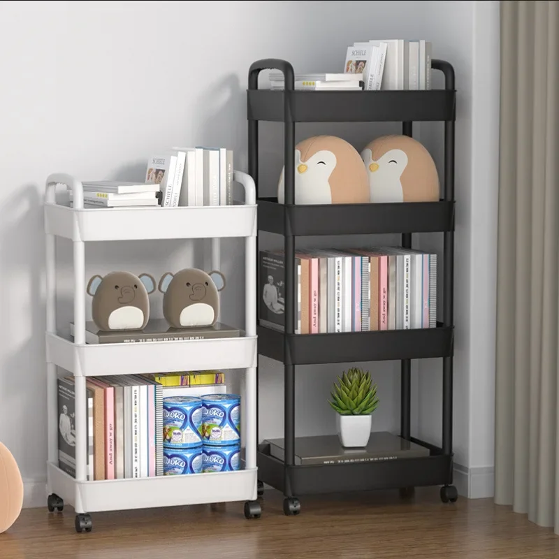 3/4Layer Trolley Organizer Mobile Bathroom Bathroom Storage Trolley Rack Household Kitchen Multifunctional Cart with Wheels image 6