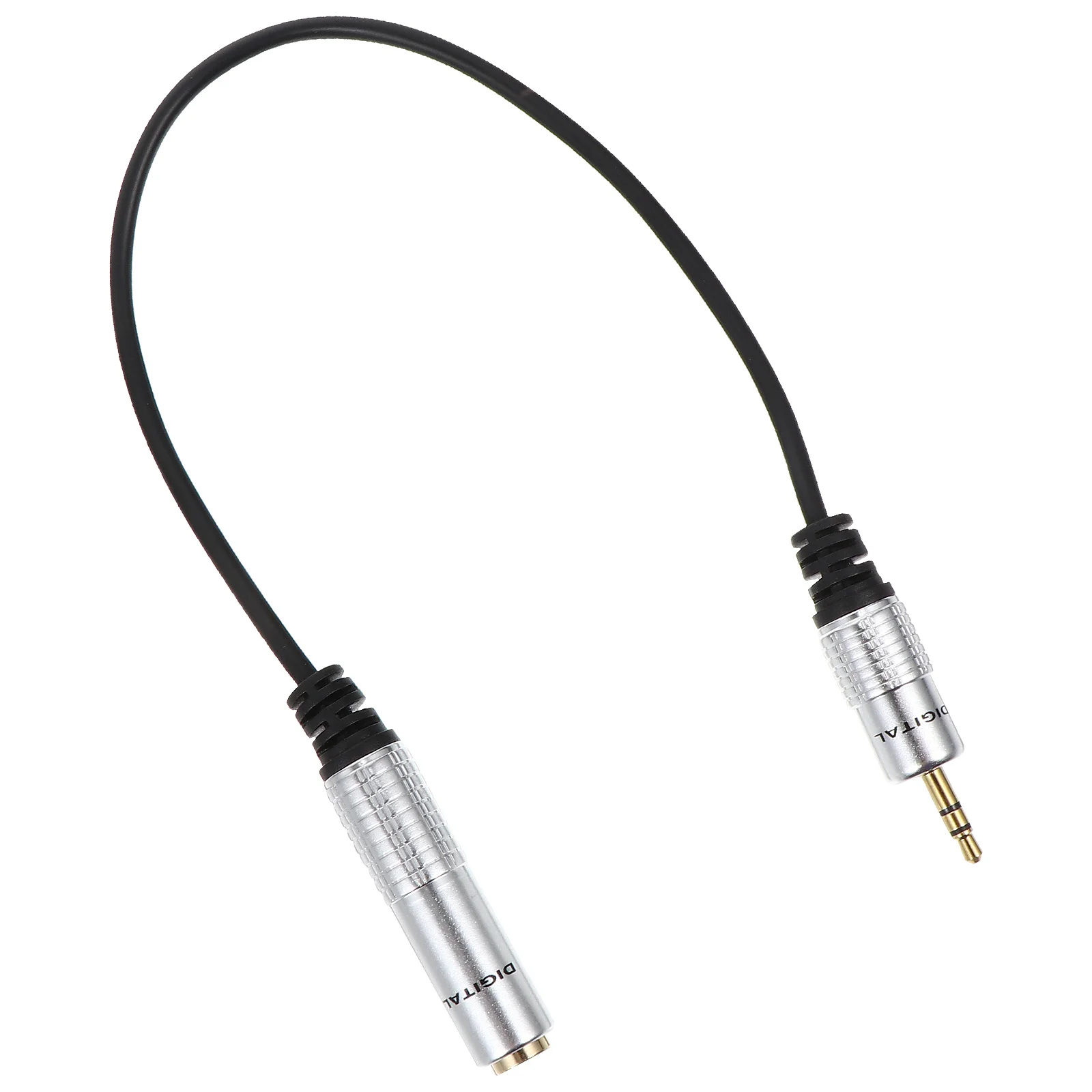 

1pc Audio Transferring Cable 6.35Mm Female To 3.5Mm Male Adapter Silver 0.3M Flexible Stereo Sound Cable For Headset