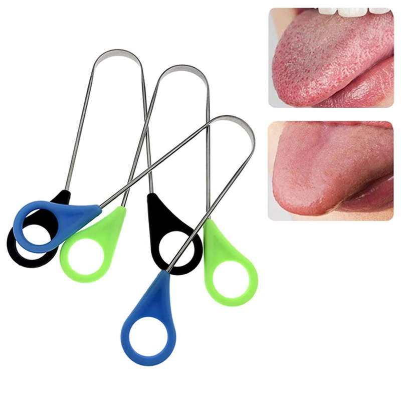 1PCS Stainless Steel Tongue Scraper Oral Tongue Cleaner Brush Tongue Toothbrush Oral Hygiene High Quality Tounge Scraper