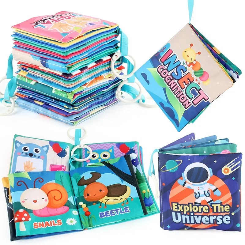 

Baby Cloth Book Set Early Education Cognitive Enlightenment Stereoscopic Washable Cloth Book with Sound Baby Toy Baby Books